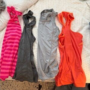 Reebok Women's Tank Tops - Pink Stripe, Charcoal, Light Gray, Orange